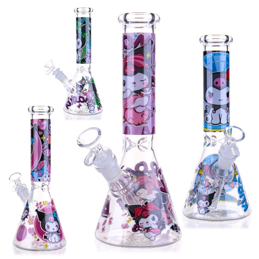 10″ Anime Kitty Glass Bong Beaker Water Pipe - Colors May Vary - (1 Count)