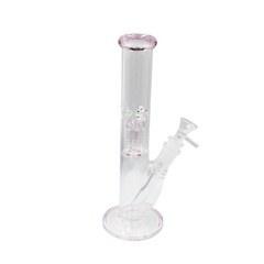 10" Straight Tube Tree Arm Perc Waterpipe - Colors May Vary - (1 Count)
