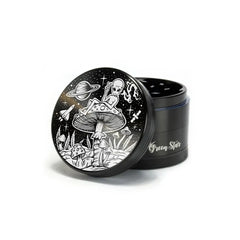 GREEN STAR 2.5" GRINDER - ALIEN SITTING ON MUSHROOM