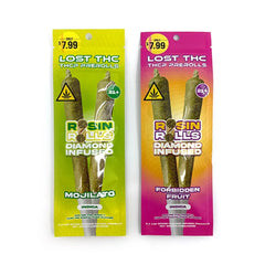 LOST THC ROSIN ROLLS DIAMONS INFUSED THCP PREROLLS $7.99 1.65G 2PC 10CT