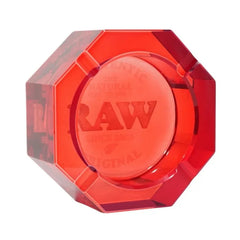RAW CRYSTAL GLASS ASHTRAY - RED