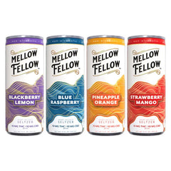 MELLOW FELLOW SELTZER BEVERAGE D9+CBD 20MG 12CT - ASSORTED
