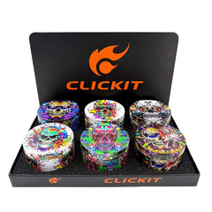 CLICKIT SKULL PRINTED METAL GRINDER MG-024