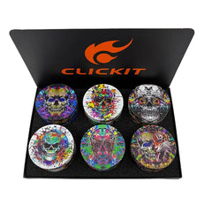 CLICKIT SKULL PRINTED METAL GRINDER MG-024