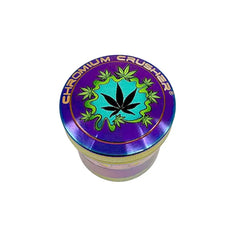 CHROMIUM GRINDER WITH LEAF DESIGN 1.8'' 70270L - RAINBOW