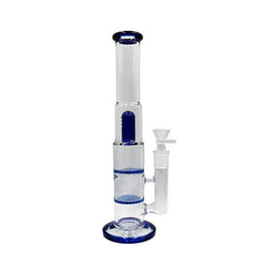13.7" Double Honeycomb Dome Perc Waterpipe - (1 Count)