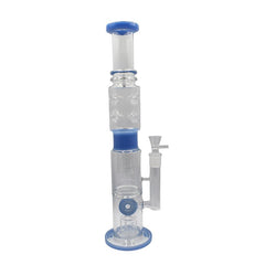 18" Inline Donut Perc Swiss Waterpipe - Colors May Vary - (1 Count)