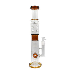 18" Inline Donut Perc Swiss Waterpipe - Colors May Vary - (1 Count)