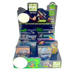 SMOKEZILLA LIGHTER 023983 FLIP TOP PIPE - ASSORTED