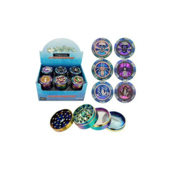 RAINBOW GRINDER 3D PATTERNED GEM ENCRUSTED 52MM 4 PARTS GR158-52RB