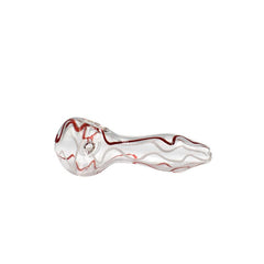 4" Clear Swirl Glass Handpipe - Design May Vary - (1 Count)