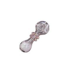 4" Double Ring Glass Hand Pipe - (1 Count)
