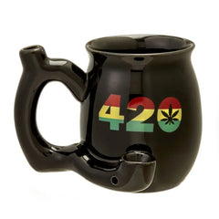 420 LARGE BLACK RASTA COLORS MUG