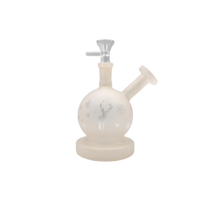 5" Frosted Etched Round Waterpipe - Etched Designs May Vary - (1 Count)