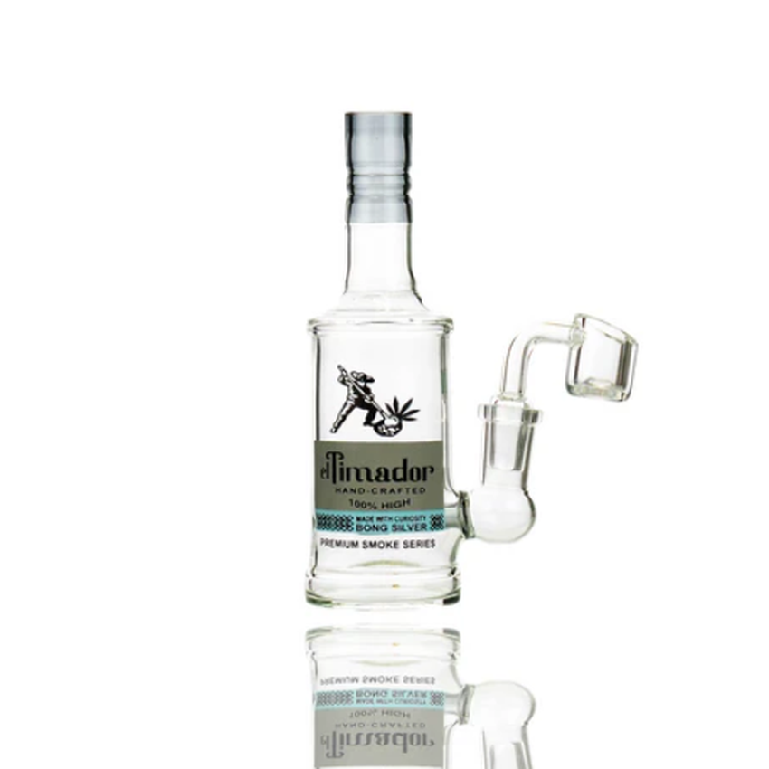 5" Micro El Timador Mini Rig L-Line Perc Water Pipe - Liquor Bottle Design - (1 Count)