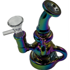 5" Super Mini Bubbler - Electro Plated Rig - Color May Vary - (1 Count)