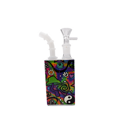 7" Juice Box Water Pipe - Ying Yang Shroom - (1 Count)