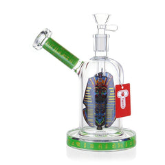7” Outer Bowl Glass Water Pipe – Egyptian Design - Various Colors - (1 Count)