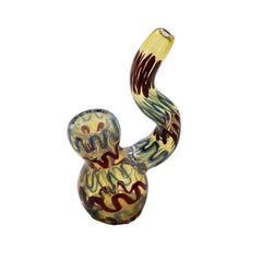 7" Squiggle Large Glass Bubbler – Wrap & Rake Design – (1 Count)