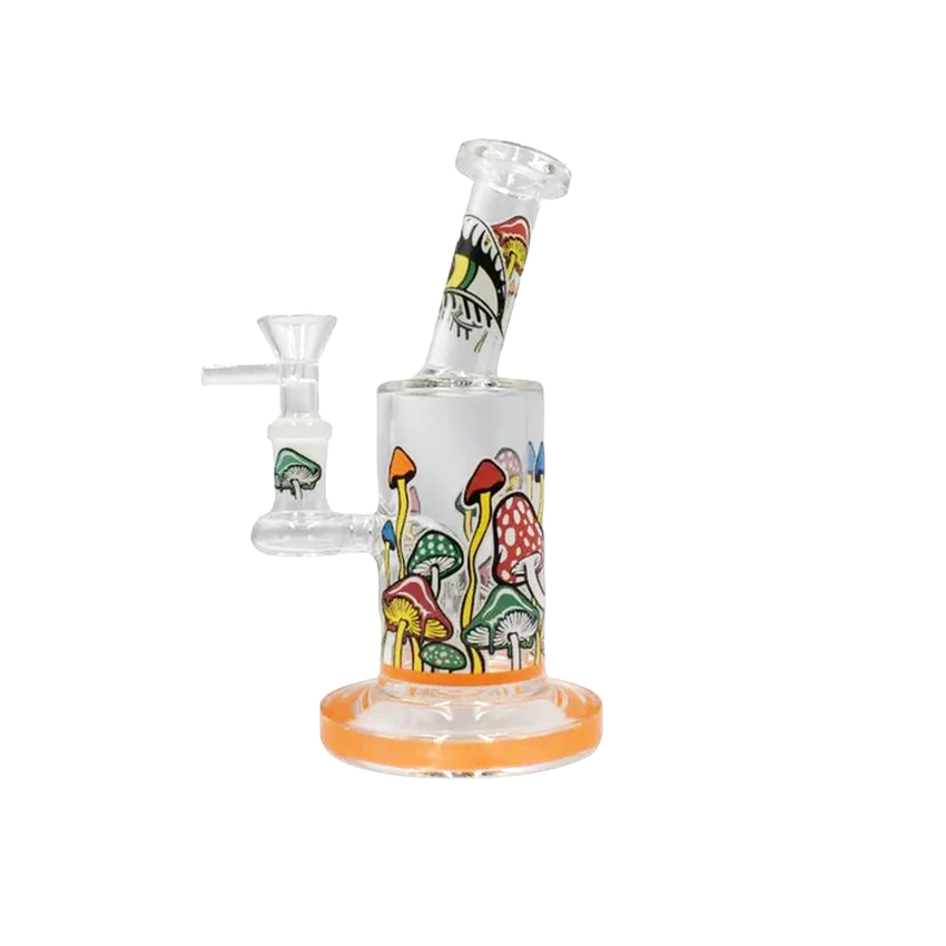 7" Tilt Neck Shroom Eyed Waterpipe - Colors May Vary - (1 Count)