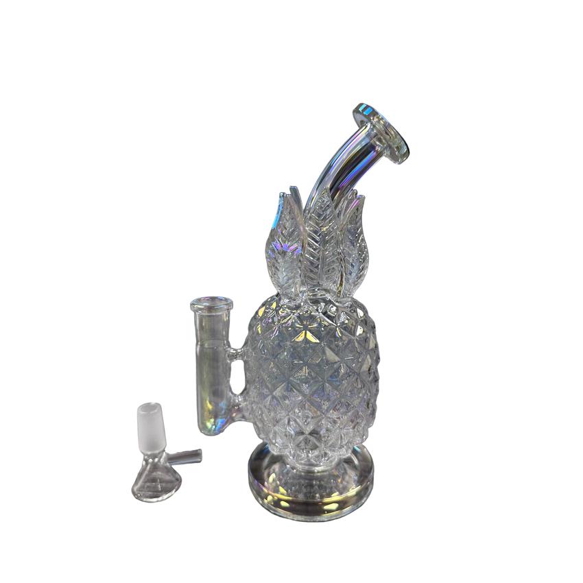 8.5" Pineapple Themed Water Pipe - Clear - (1 Count)