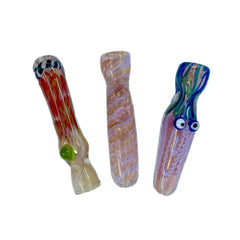 APEX GLASS HANDPIPE GOLD SILVER ONE HITTER