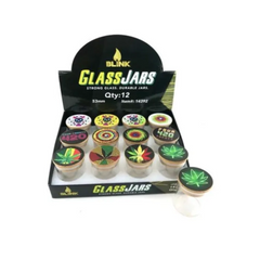 BLINK GLASS JARS W/ BAMBOO LIT - 14392
