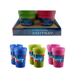 CR EXTINGUISHING ASHTRAY ROUND SMALL ASSORTED - X3X2