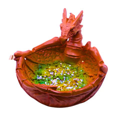 CERAMIC STONED ASHTRAY DRAGON GLITTER ASH219