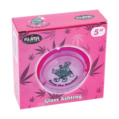 FUJIMA GLASS ASHTRAY 5" MEDIUM - KEEP ON SUCKIN' GA105