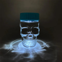 GLASS AIRTIGHT SKULL JAR W/ LED GS30549 - ASSORTED