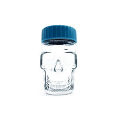 GLASS AIRTIGHT SKULL JAR W/ LED GS30549 - ASSORTED