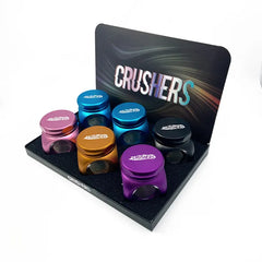 CRUSHERS METAL GRINDERS 68MM SQUARE CLEAR MIDDLE - ASSORTED COLORS GR9002