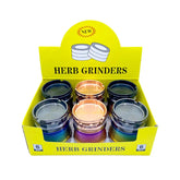 HERB GRINDER METAL TOP ASHTRAY - ASSORTED COLOR