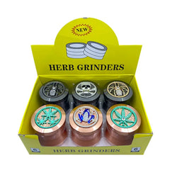 HERB GRINDER METAL TOP DESIGN - ASSORTED COLOR