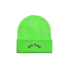 ZIG ZAG BEANIE - NEON GREEN
