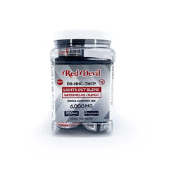 RED DEVIL GUMMIES LIGHTS OUT DUAL D9 HHC THCP 6,000MG 2PC