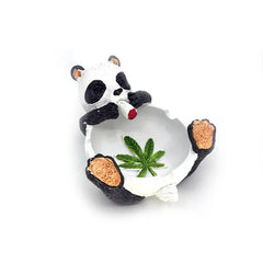 CERAMIC STONED ASHTRAY PANDA LEAF ASH217