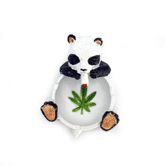 CERAMIC STONED ASHTRAY PANDA LEAF ASH217