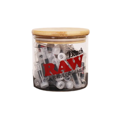 RAW BLACK GLASS TIPS JAR