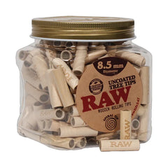 RAW UNCOATED TREE TIPS ROLLIN PAPER JAR 100PK