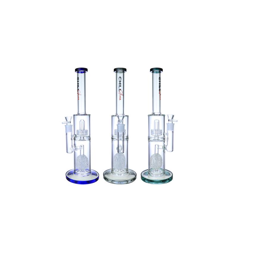 Chill Glass 19.5"Dome / Chandelier Perc Waterpipe - Colors May Vary - (1 Count)