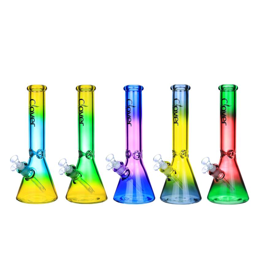 CLOVER 14" 50X7 MM Two Tone Beaker Waterpipe - Colors May Vary - (1 Count)