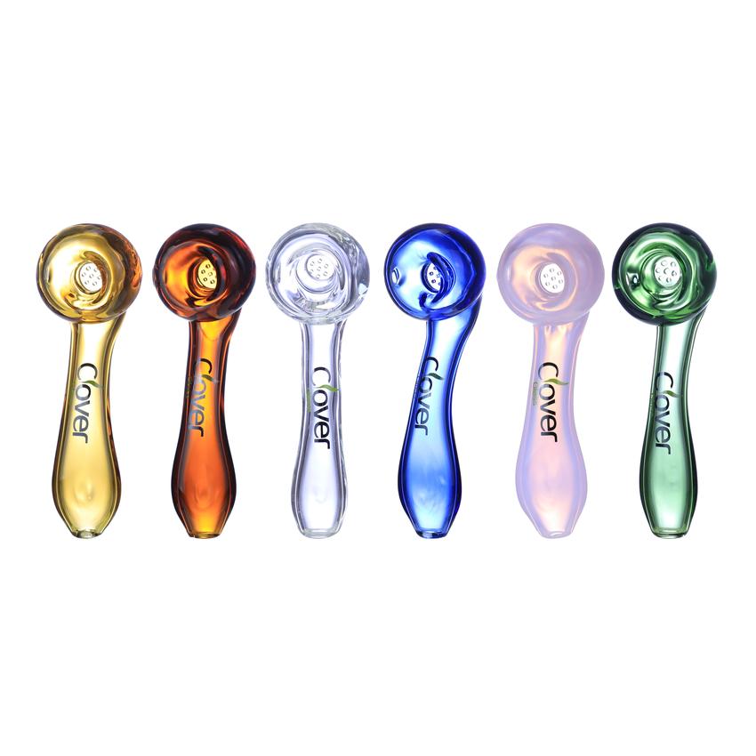 Clover 4" Sherlock Four Hole Handpipe - Colors May Vary - (1 Count)