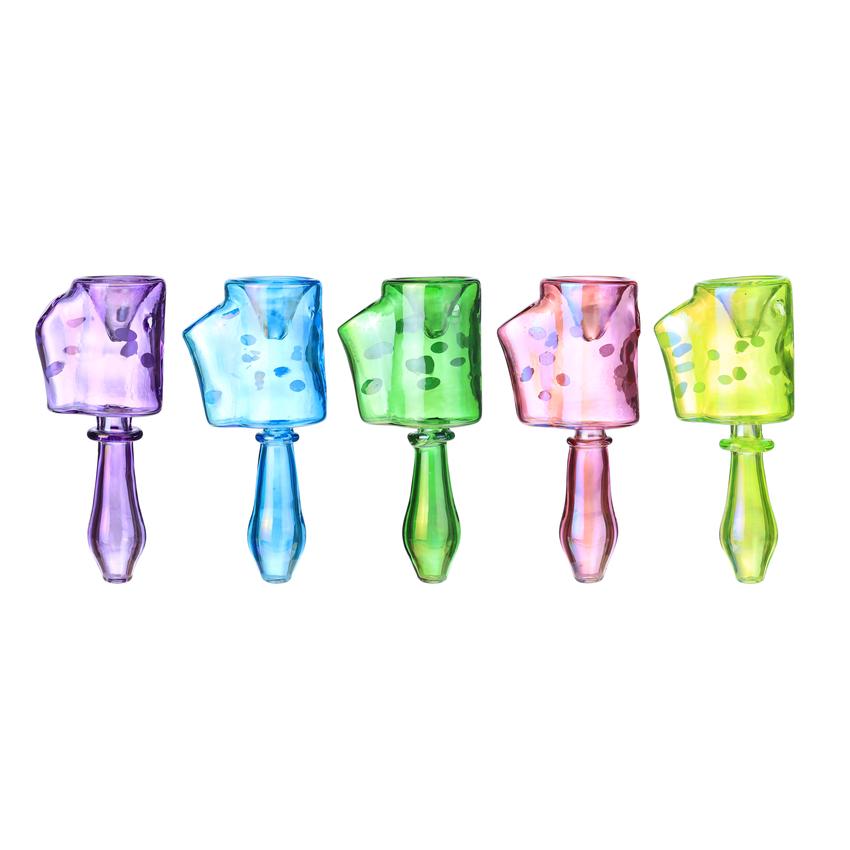 Clover 4" Top Bowl Handpipe - Colors May Vary - (1 Count)