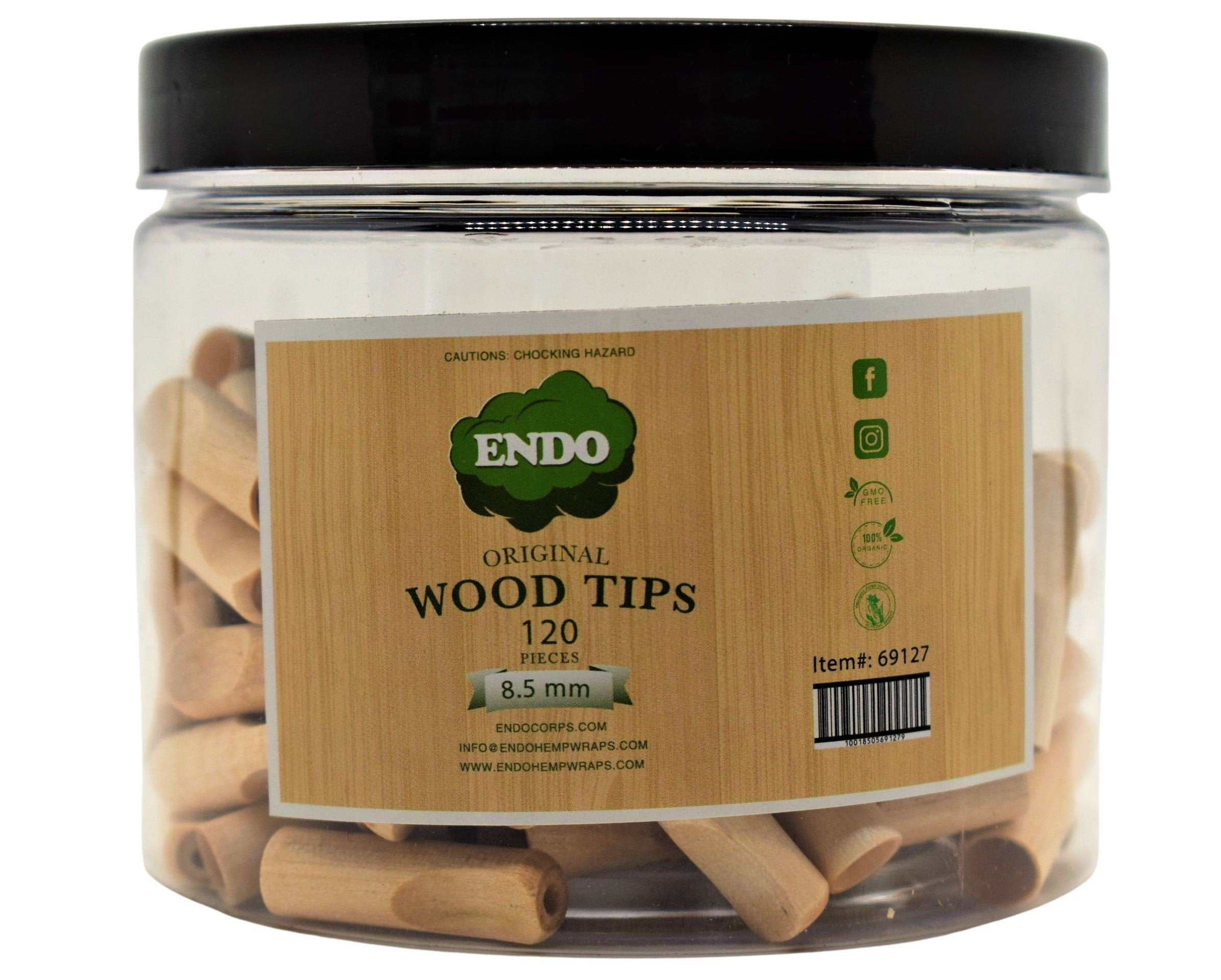 ENDO Wood Tips - 120 Count Per Jar - Various Sizes - (1 Count)
