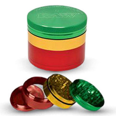 Raw X Hammercraft 4 Piece 2.5" Grinder - Large - Rasta or Red - (1 Count)