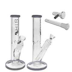 STR8 10" Water Pipe Straight Tube W/ Ice Catcher - Various Colors - (1 Count)