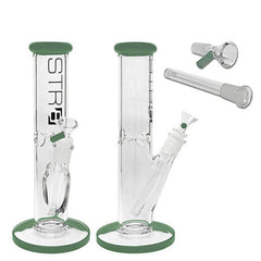 STR8 12" Water Pipe Straight Tube W/ Ice Catcher - Various Colors - (1 Count)
