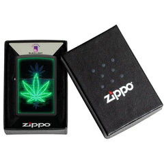 ZIPPO Black Light Gleaming Leaf Design Lighter - (1 Count)